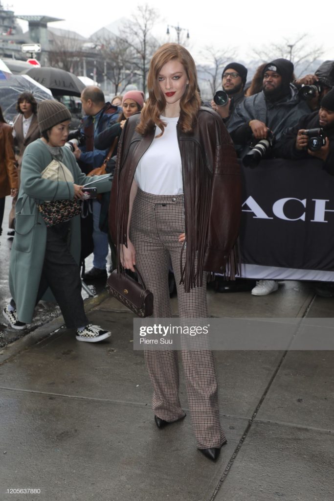 NEW YORK, NEW YORK - FEBRUARY 11: Larsen Thompson arrives at the"Coach" show during New York Fashion Week on February 11, 2020 in New York City. (Photo by Pierre Suu/GC Images)