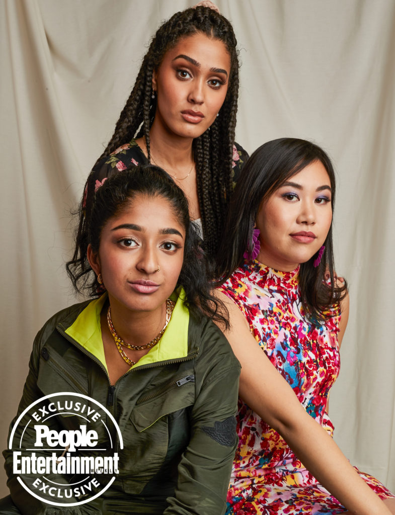 (L-R) Maitreyi Ramakrishnan, Lee Rodriguez and Ramona Young of "Never Have I Ever" pose for a portrait during Netflix YA Press Day at The London Hotel on February 24, 2020 in West Hollywood, California.